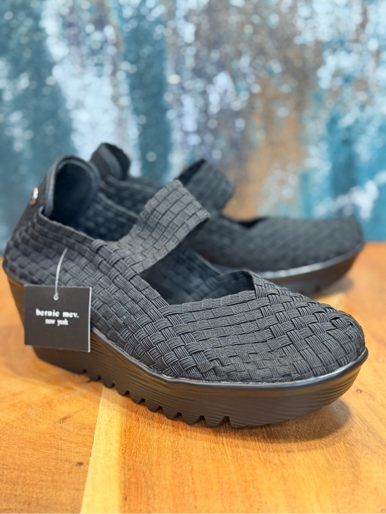 bernie mev. Shoes - bernie mev. Minimalist Black Woven Mary Jane Platform Shoes NWT